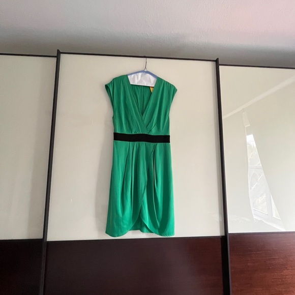 Robe Bustier Sans Bretelles En Soie Verte Catherine Malandrino - Plissée Drapée - Neuve Avec étiquettes